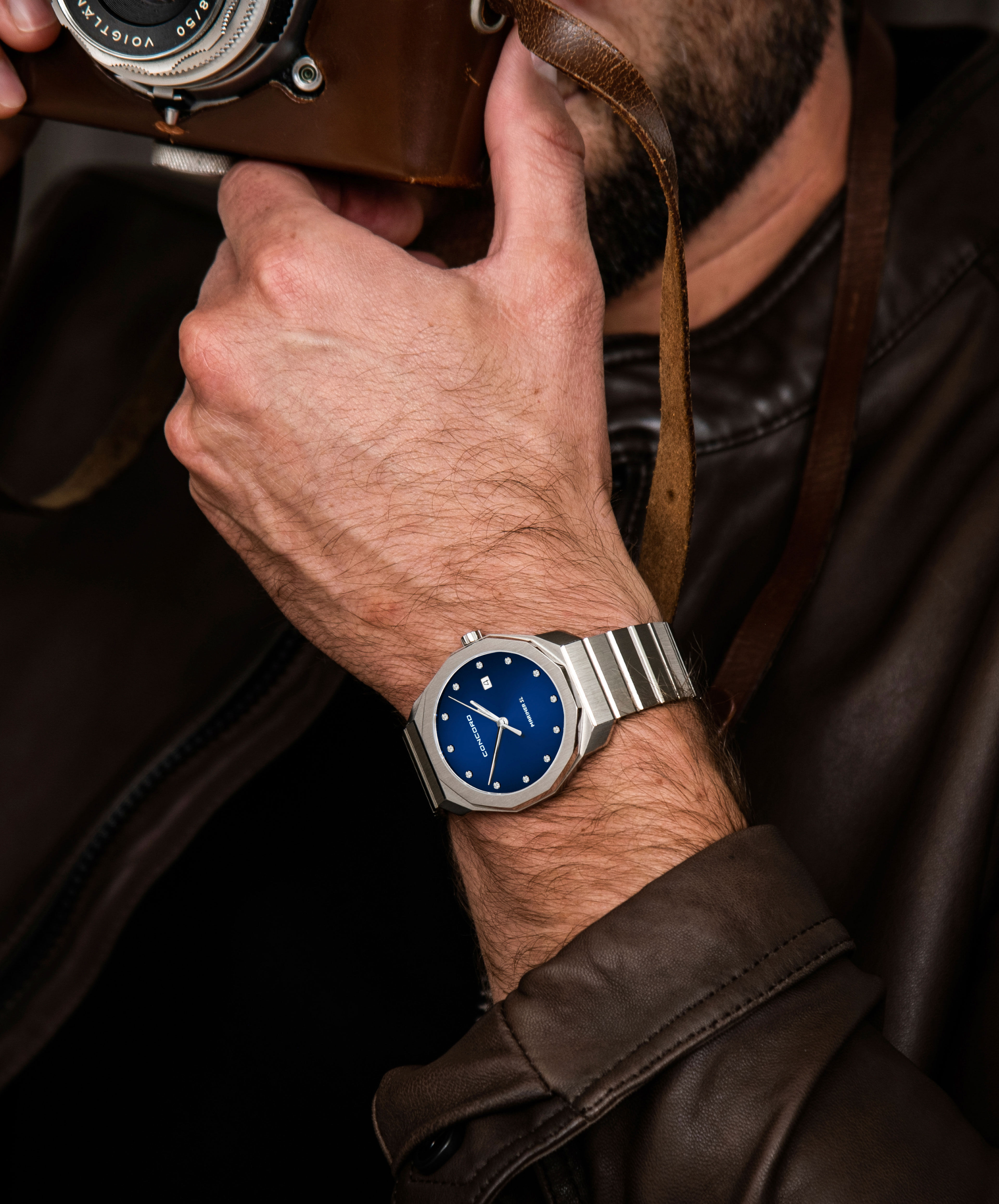 Concord Men s Mariner SL Quartz Stainless Steel Watch with Blue Dial